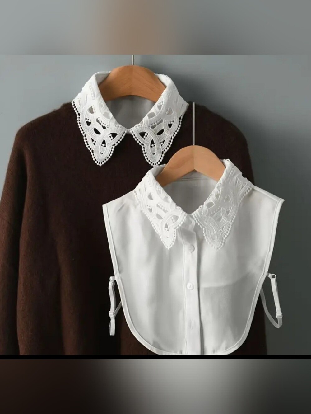 Detachable White Lace Collar Bib - Decorative Peter Pan Style